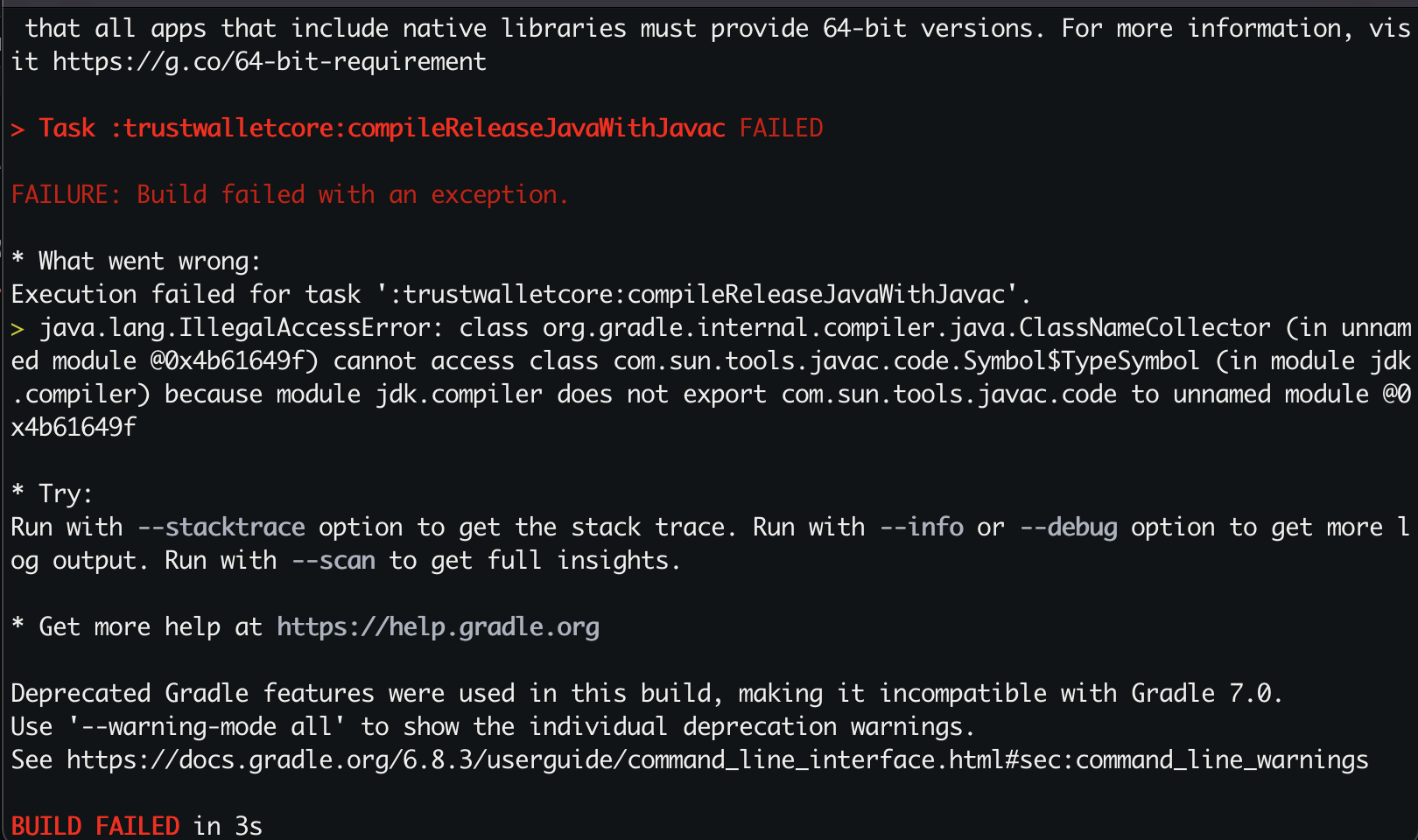 Can not build Android · Issue #1862 · trustwallet/wallet-core · GitHub