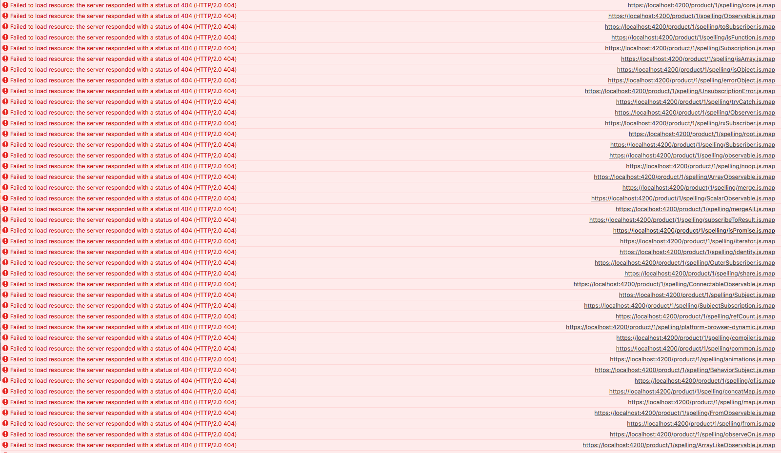 Safari 9.0 404 errors on all files in rxjs folder · Issue 23572