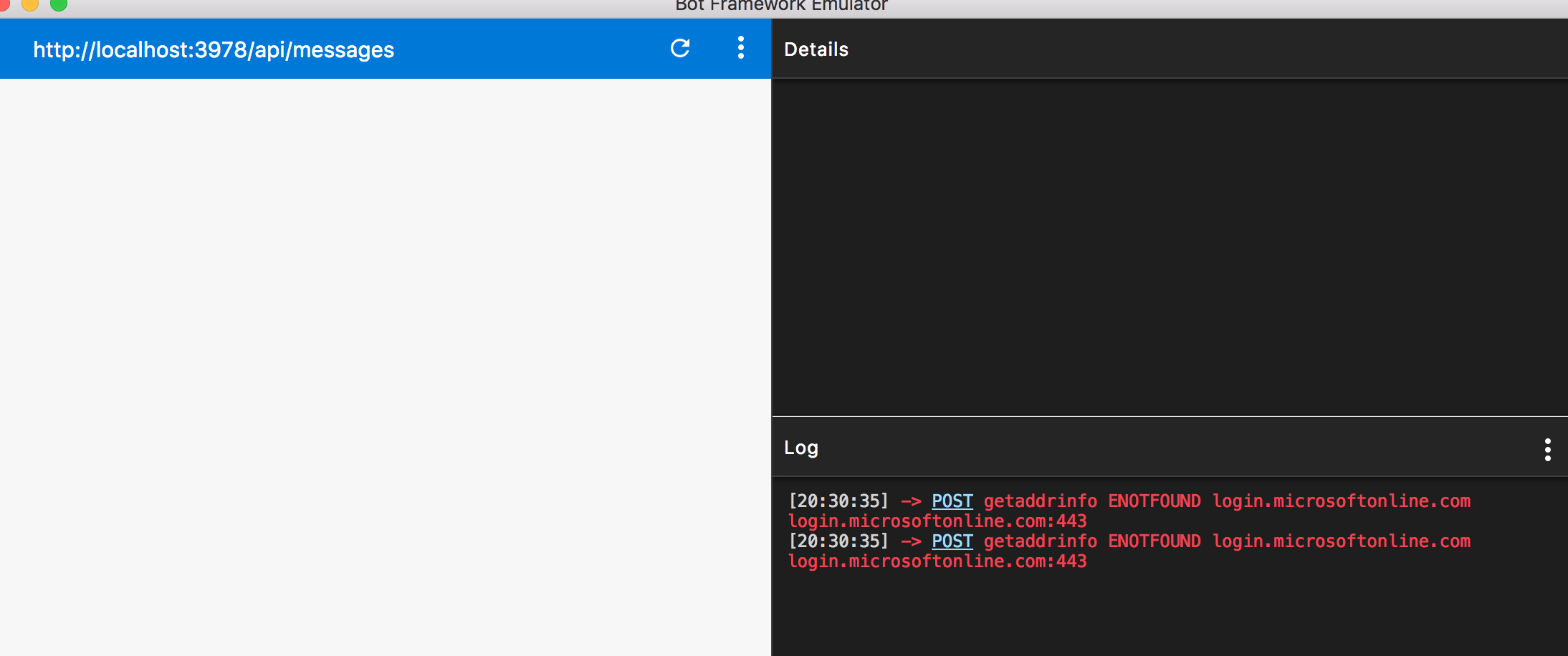 Bot emulator isn't able to connect to bot. Direct line issue ? · Issue ...