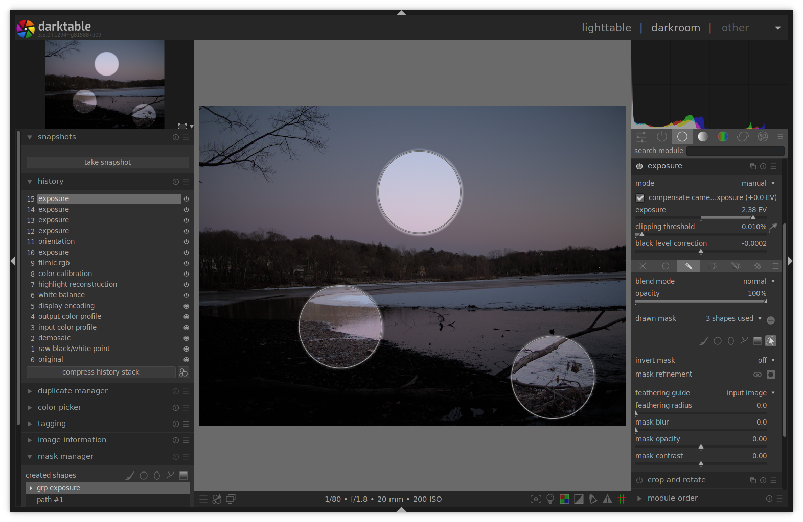 Darkroom preview offcenter after setting zoom level to "small" · Issue