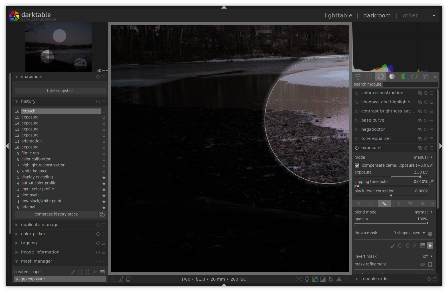 Darkroom preview offcenter after setting zoom level to "small" · Issue