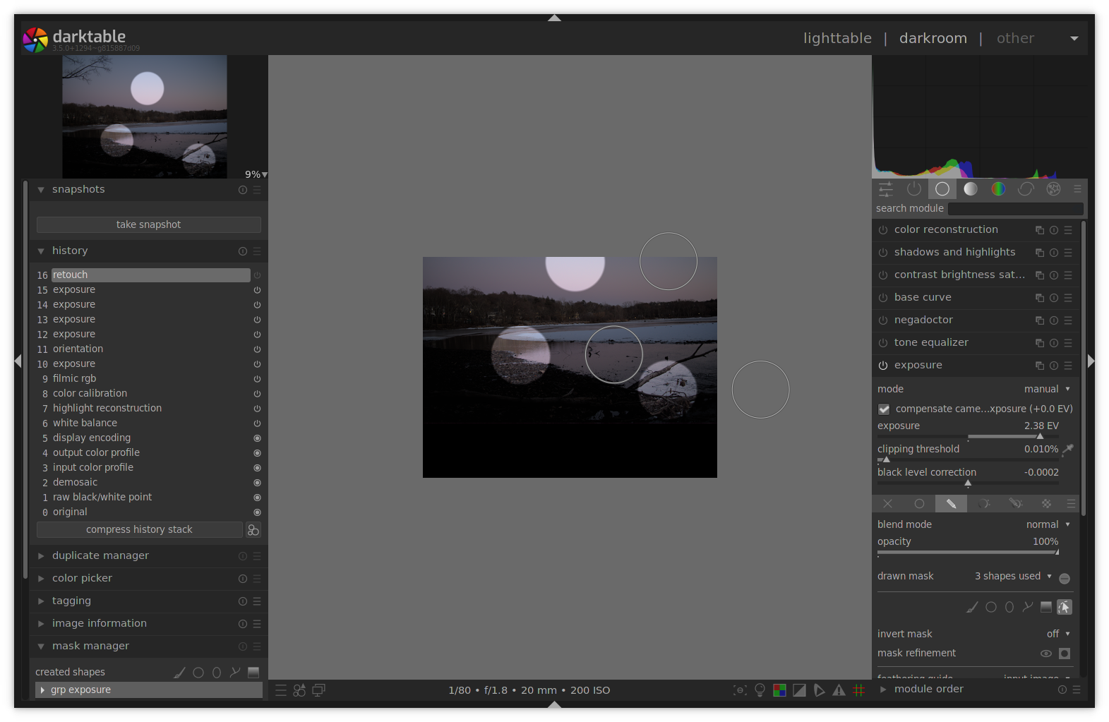 Darkroom preview offcenter after setting zoom level to "small" · Issue