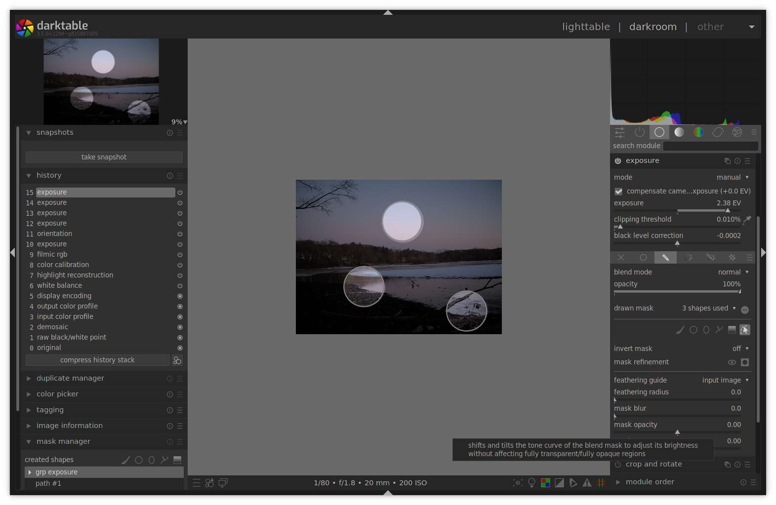 Darkroom preview offcenter after setting zoom level to "small" · Issue