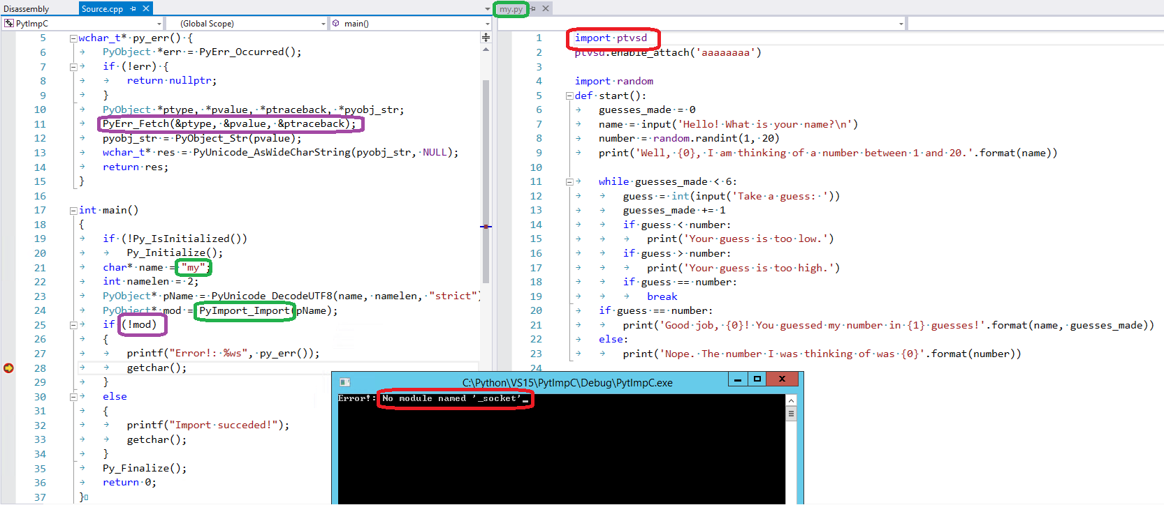 Cannot attach to running module. +question about embedding · Issue ...
