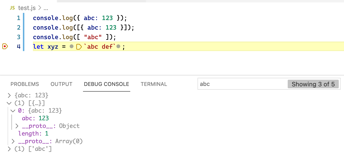 [design bug] Make the search filter of debug console more protruding ...