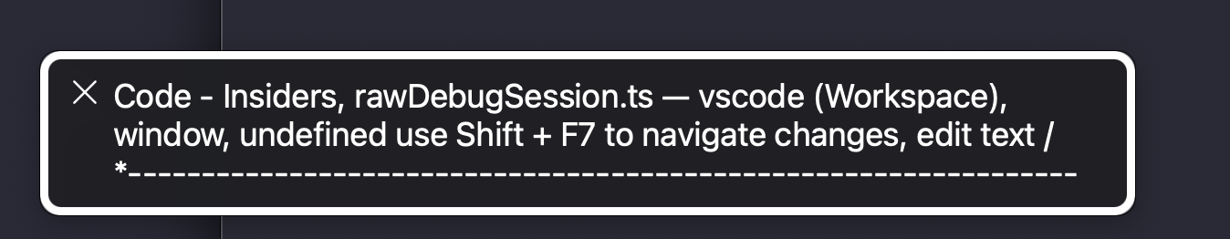 Accessibility tip advises Shift+F7 in the diff editor · Issue #186417 ...