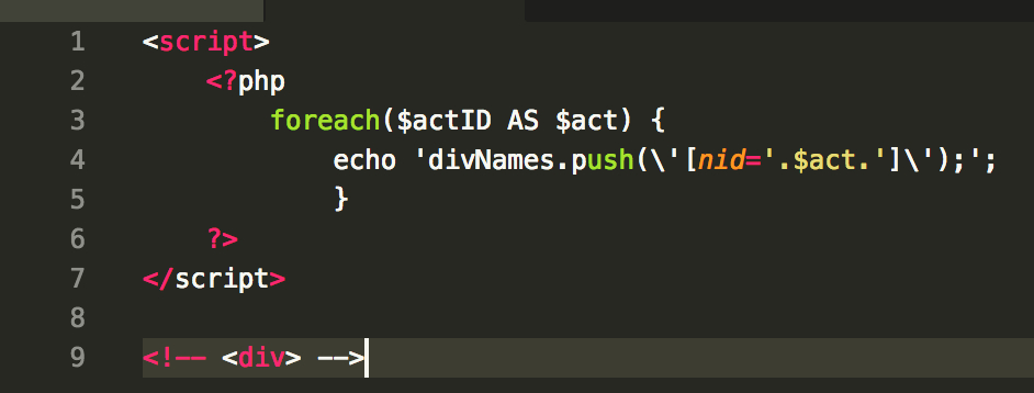 HTML Comments Not Colour Coded when there is a in the script tag ...