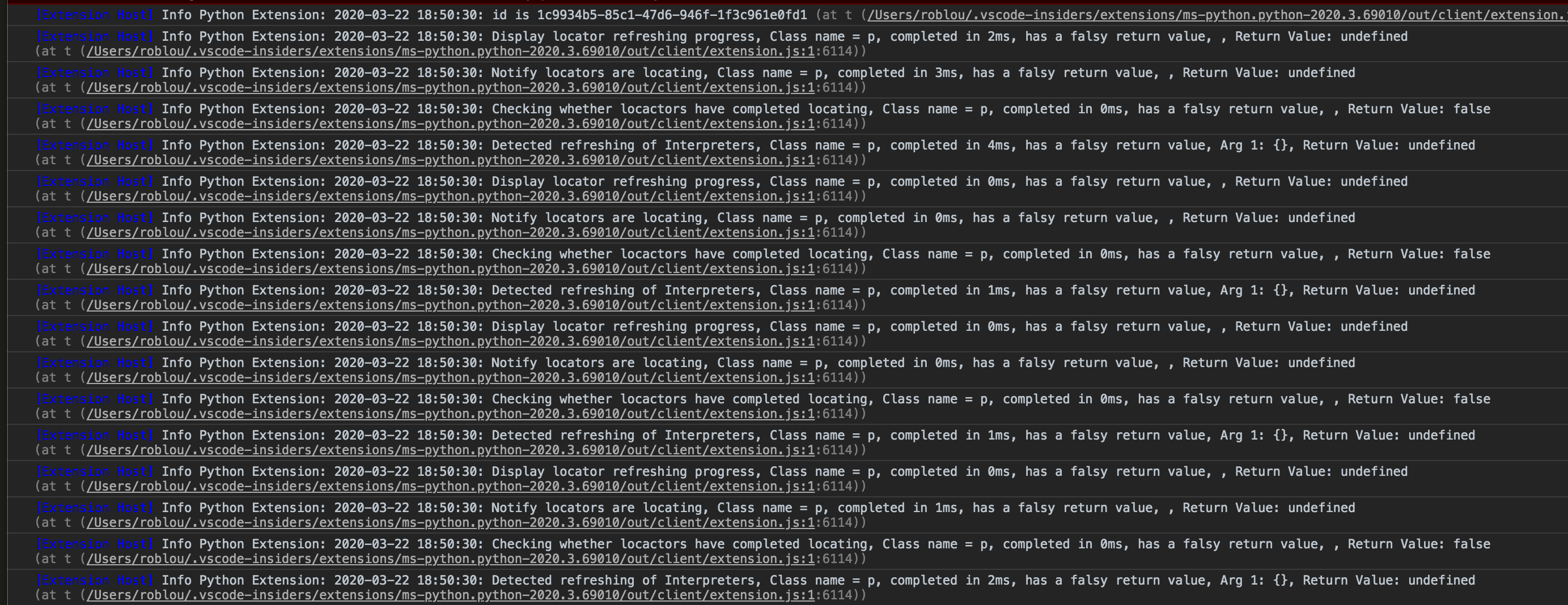 Python extension spams lots of logs · Issue #10703 · microsoft/vscode ...