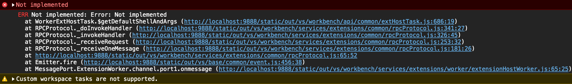 Can't run some tasks in web UI · Issue #109122 · microsoft/vscode · GitHub