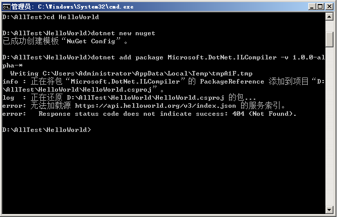 error: Response status code does not indicate success: 404 (Not Found ...