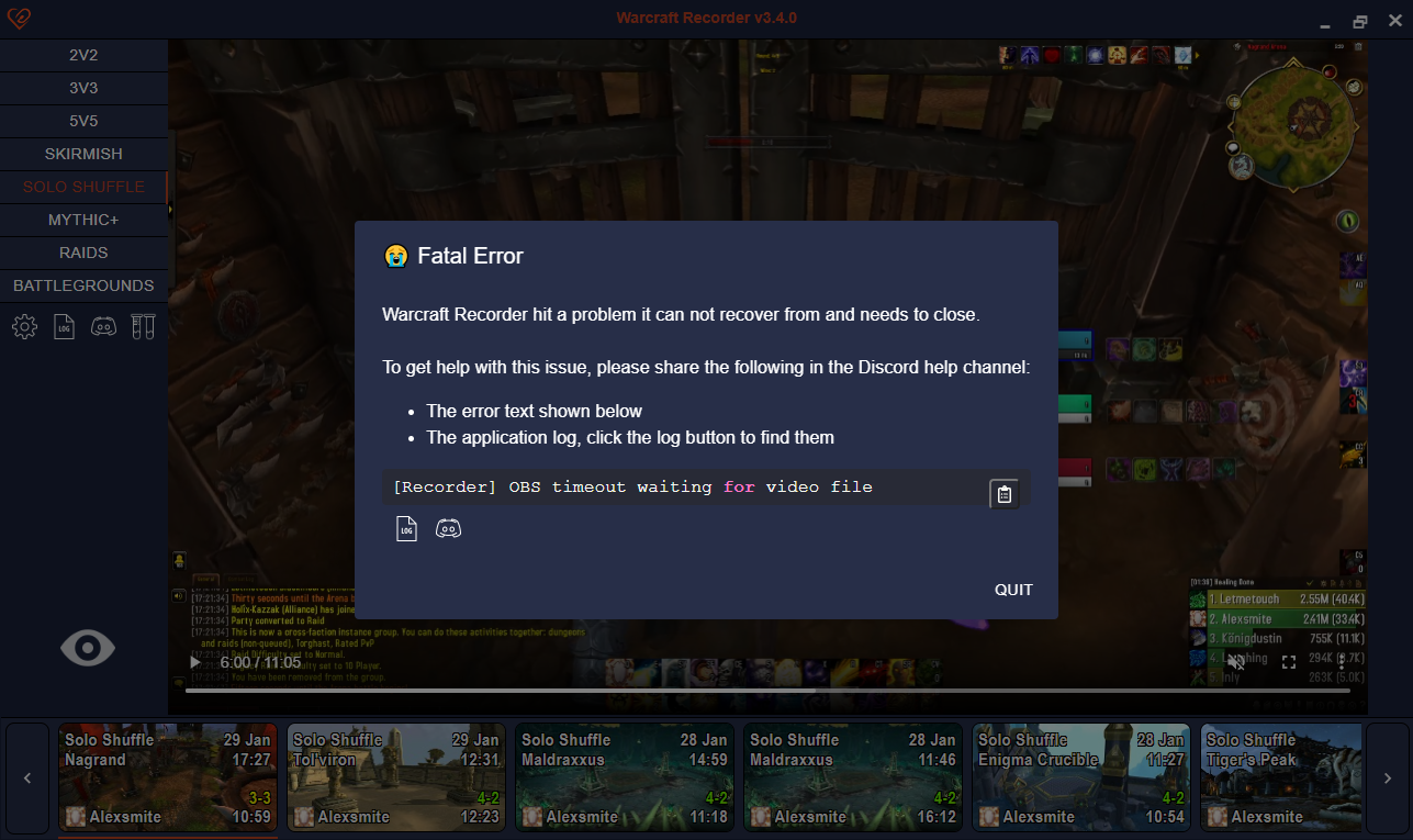 OBS timeout error on waking up PC · Issue #310 · aza547/wow-recorder ...