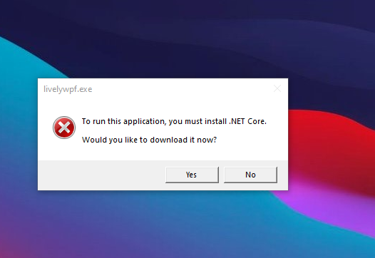 .net core error · Issue #352 · rocksdanister/lively · GitHub