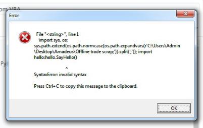 Syntax Error when running python code from VBA · Issue #1473 · xlwings ...