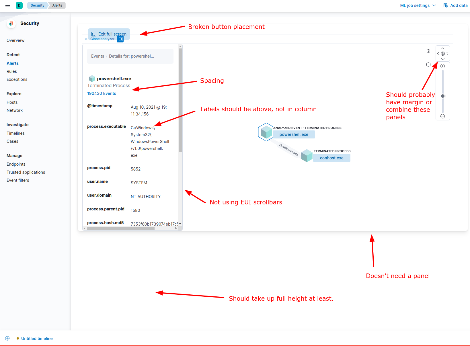 [Security Solution] Analyzer full screen alignment issues · Issue ...