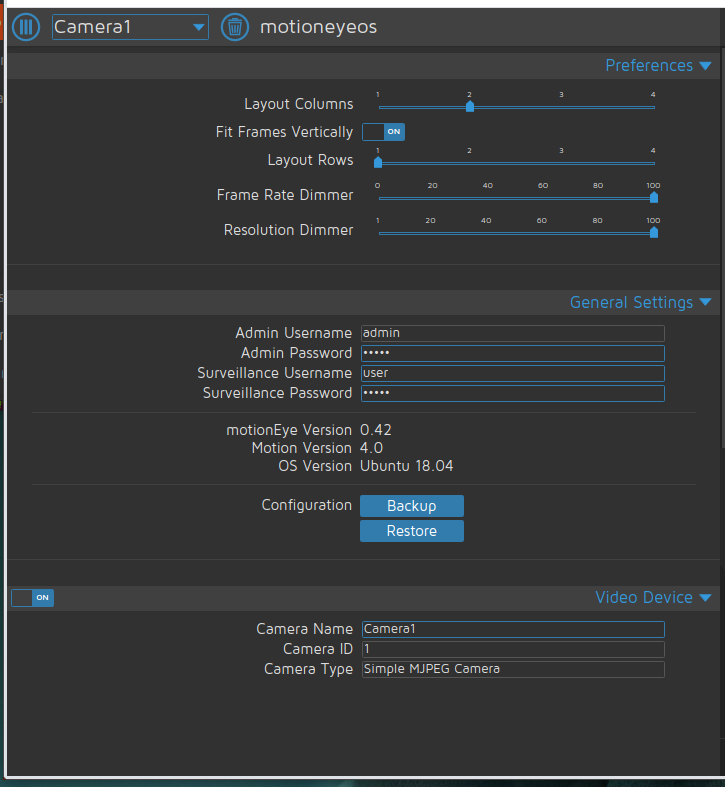 Limited options on Ubuntu Server · Issue 1643 · motioneyeproject