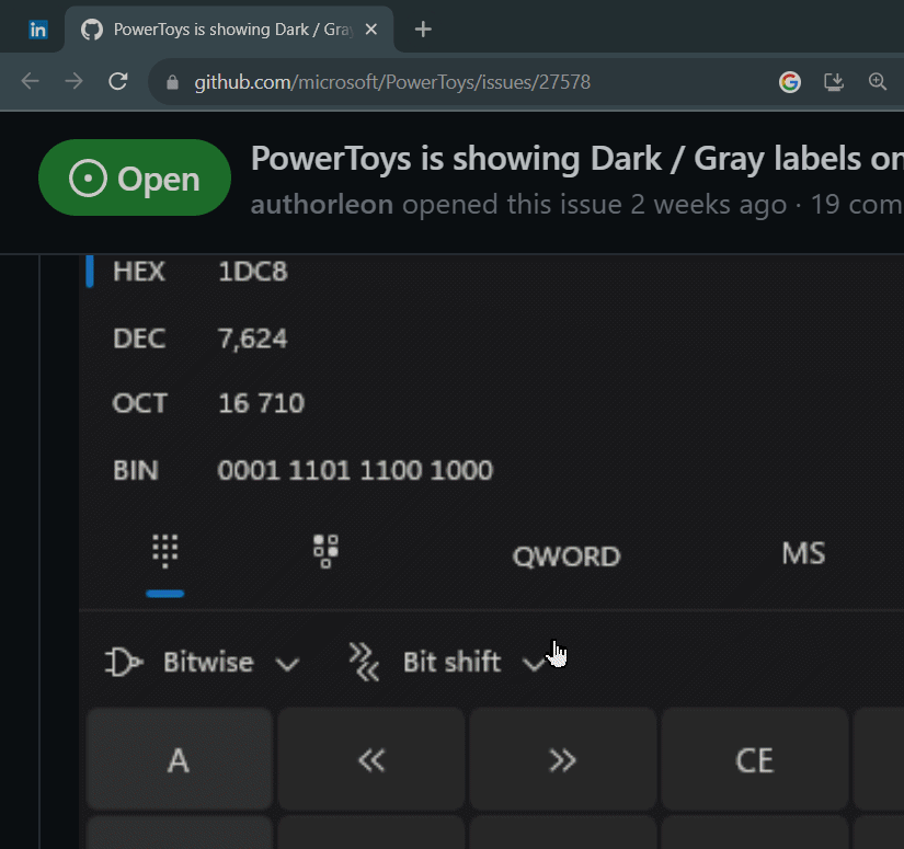 PowerToys is showing Dark / Gray labels on other Windows · Issue 27578