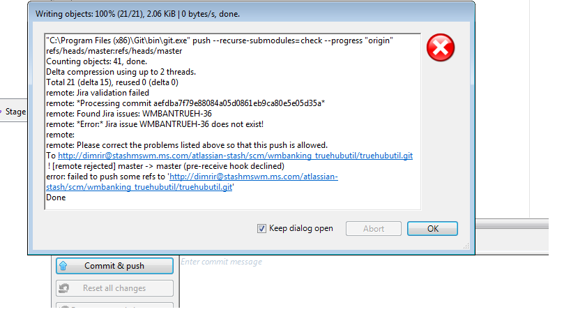 i am getting attached issue while checkin the code for truehub project ...