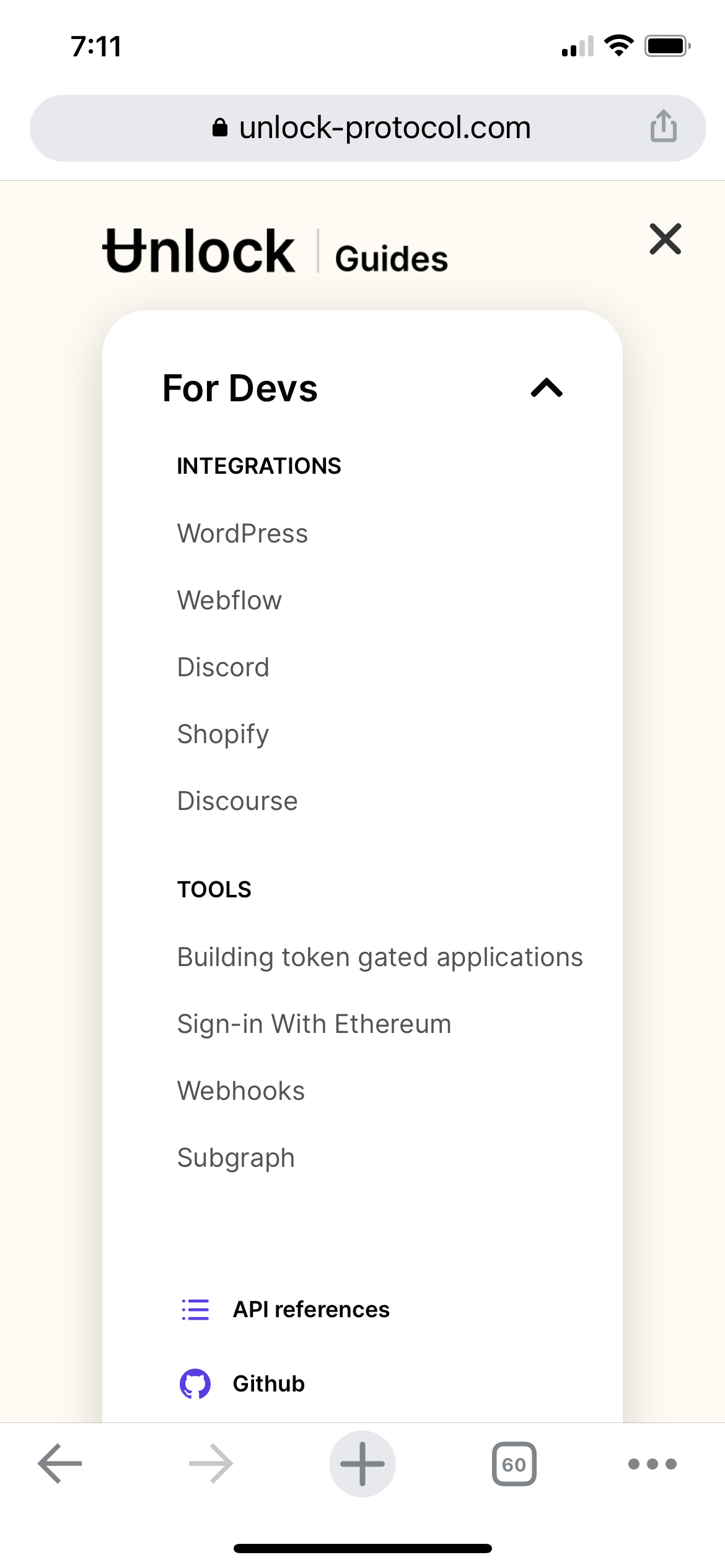 Add pointer to Docs on Guides mobile navigation · Issue #246 · unlock ...