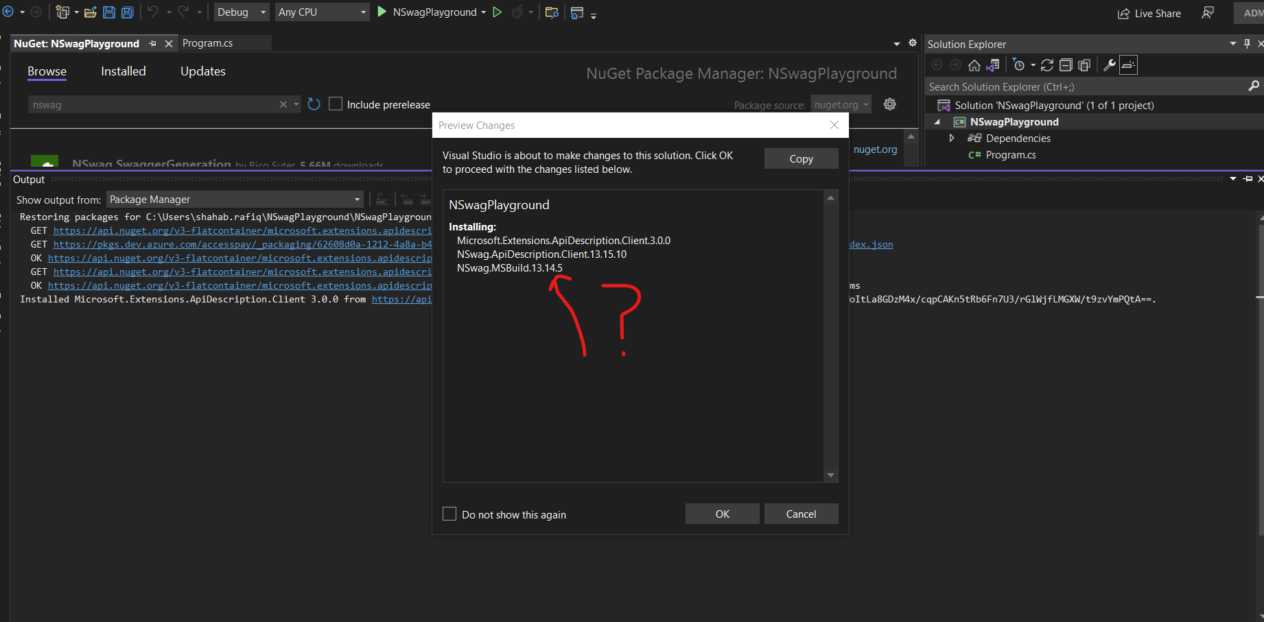 Differening NSwag tool chain versions being applied in NSwagStudio and ...