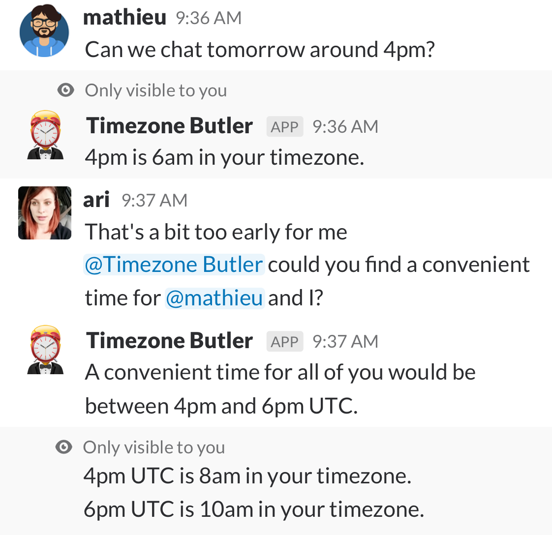 Timezone Butler demo