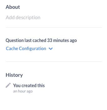 Click Bicycle Question Cache Single question, dashboard, and database cache option is missing ...