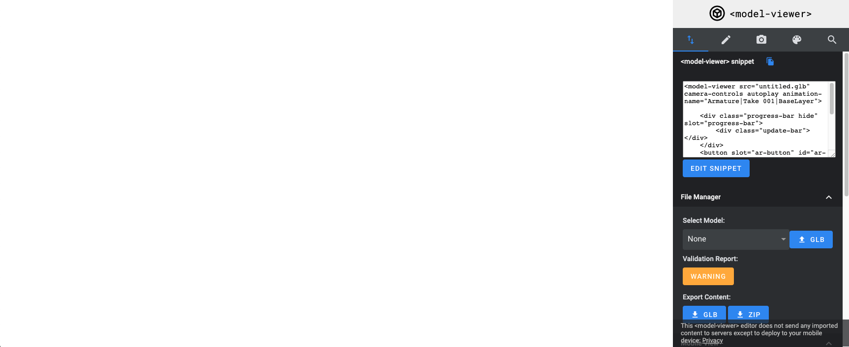 Google Model Explorer Model Does Not Appear As Expected in Google Model Viewer Compared to ...