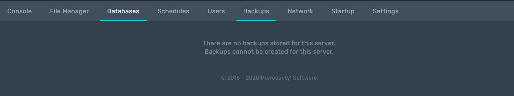 Backups can still be made via schedules · Issue #2395 · pterodactyl ...