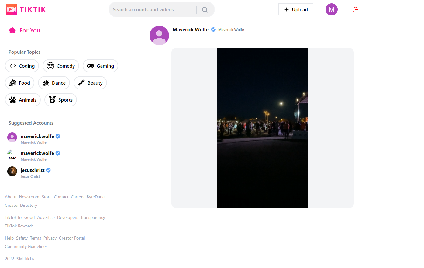 GitHub - maverickwolfe21/tiktok: TikTok clone created with React ...