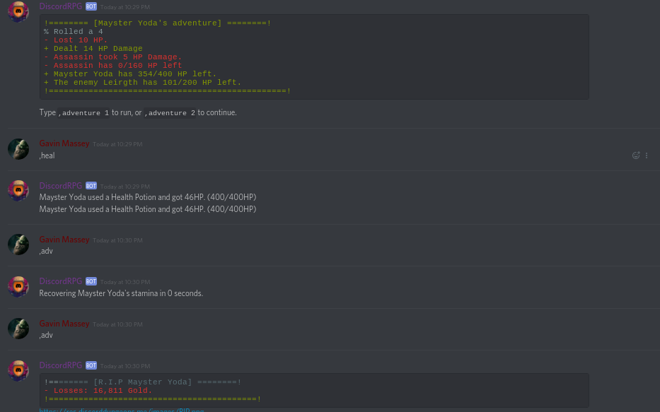 random one shot at lvl 8 · Issue #377 · DiscordDungeons/Bugs · GitHub