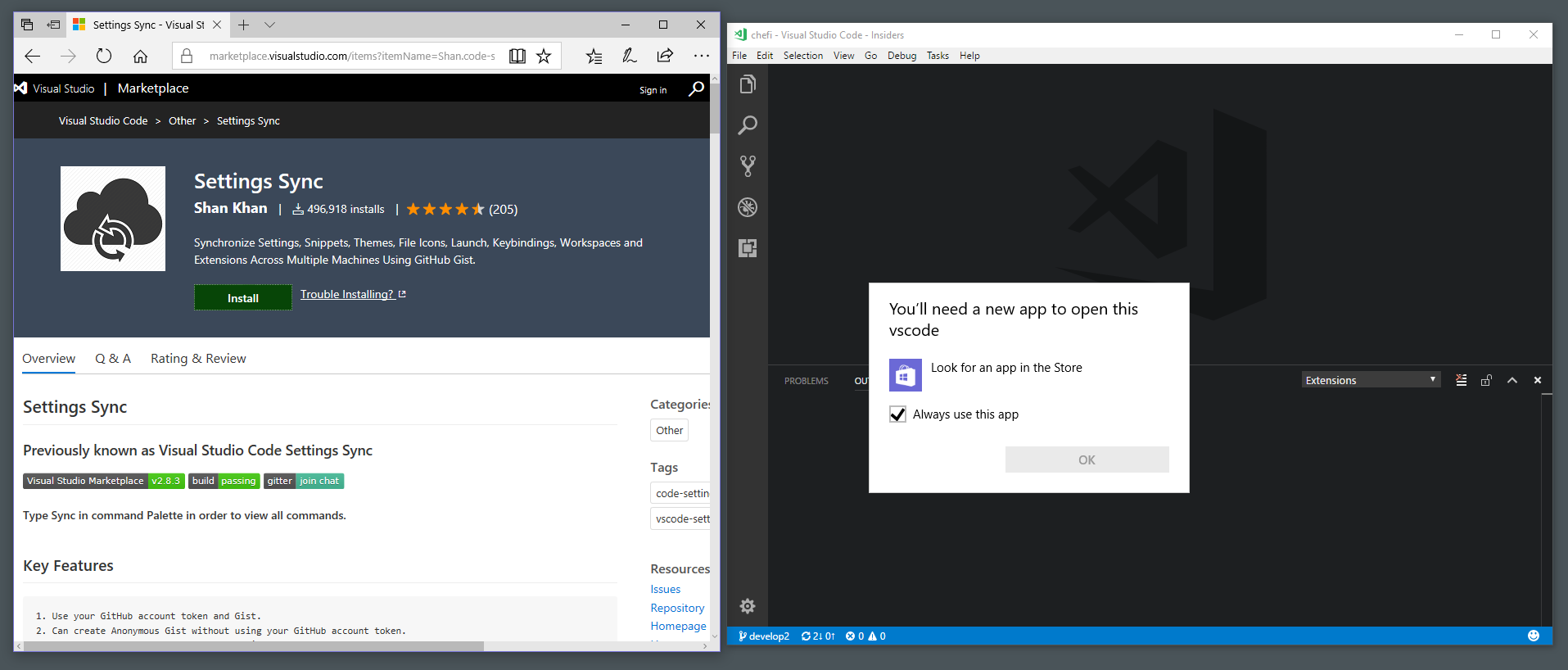 Marketplace misses Insider protocol links to install extensions · Issue ...