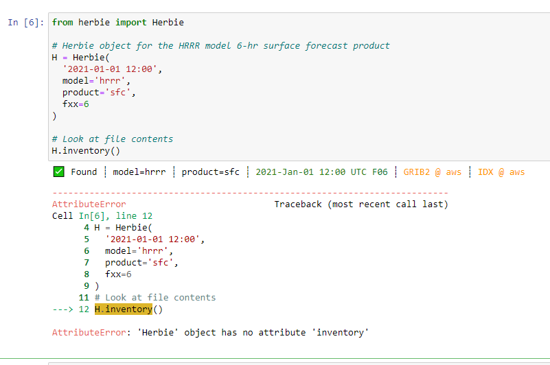 H.inventory() not working · Issue 171 · blaylockbk/Herbie · GitHub