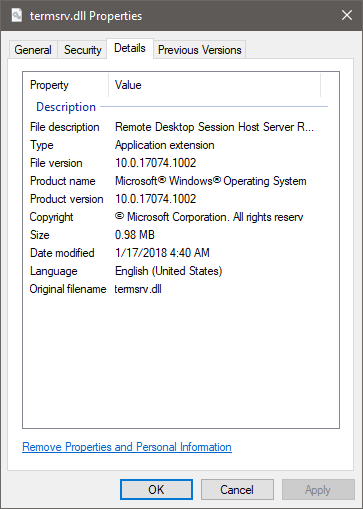 Support Build 10.0.17074.1002 · Issue #396 · stascorp/rdpwrap · GitHub