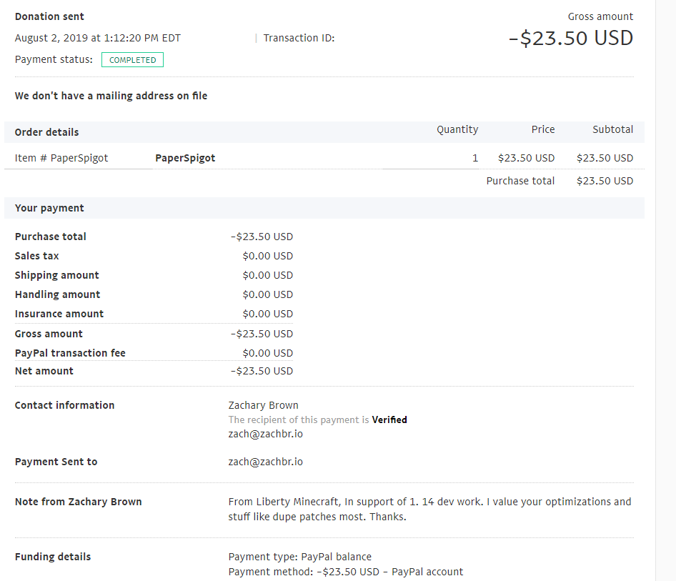 Paper Donation in August