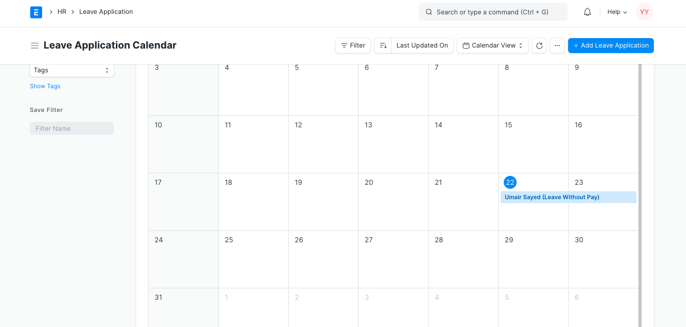 Leave colour isn't reflected in Leave Application's calendar view ...