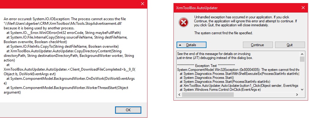 Unable to Update XRM Toolbox from 1.2017.7.18 to 1.2017.10.19 · Issue ...