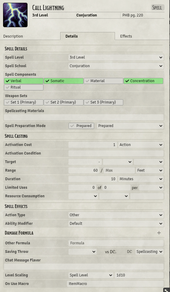 call-lightning-spell-details
