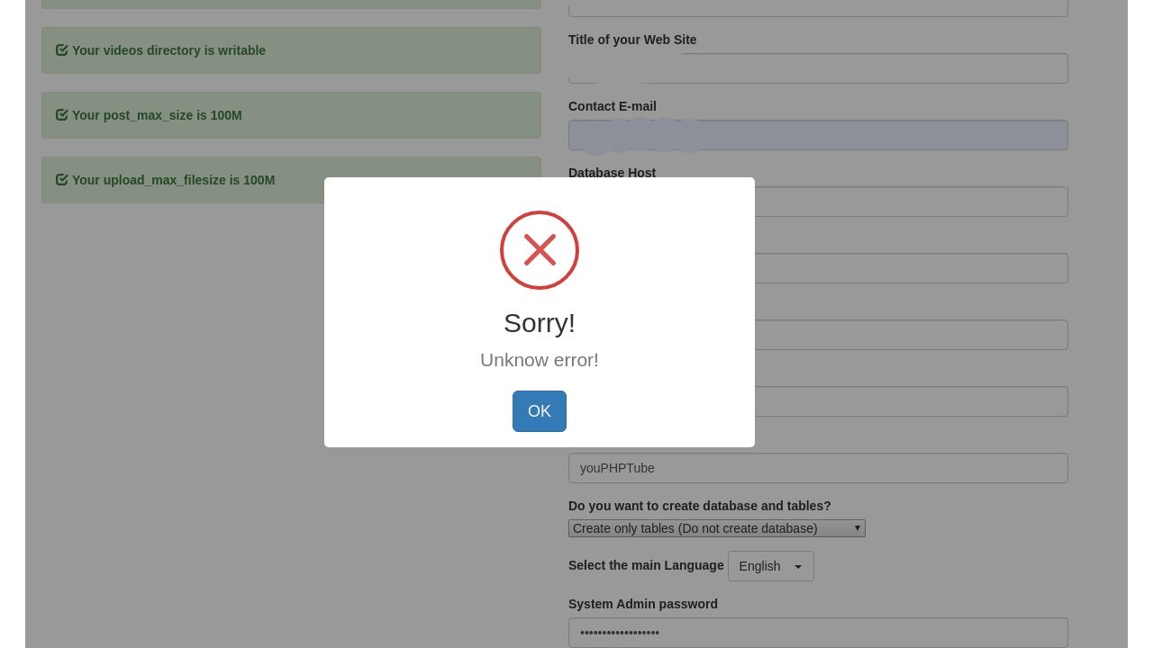 Unknown Error! · Issue #2226 · WWBN/AVideo · GitHub
