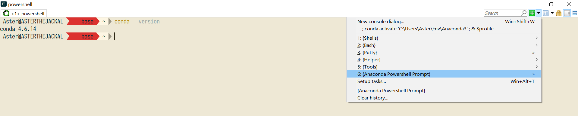 ConEmu running Anaconda PowerShell Prompt
