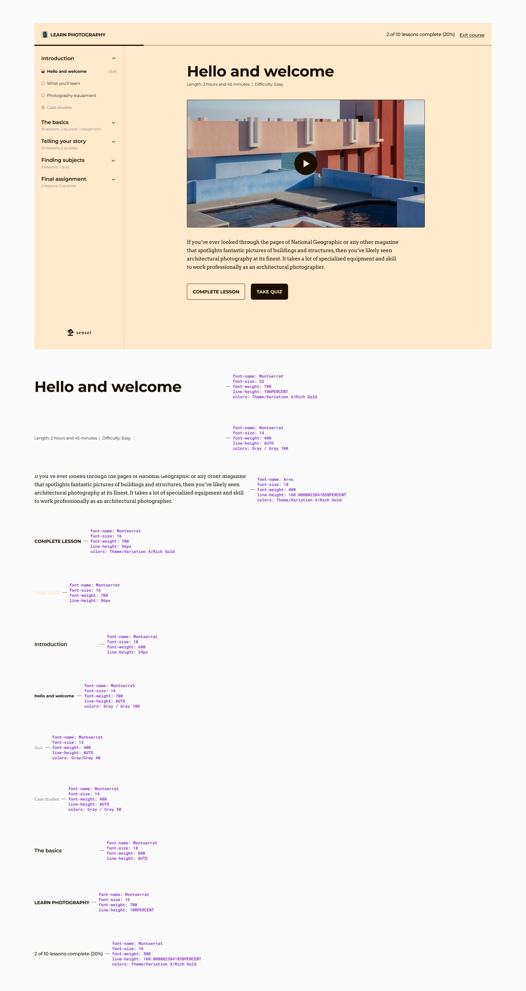 Standard Layout on the Frontend (Gold): Colors and typography · Issue ...