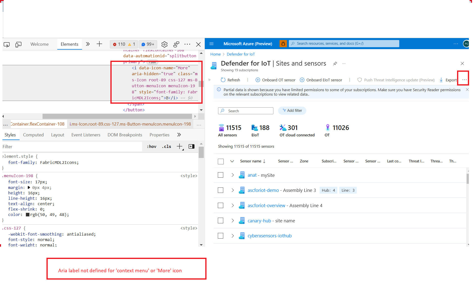 Aria label is not defined for load more icon · Issue #21497 · microsoft ...