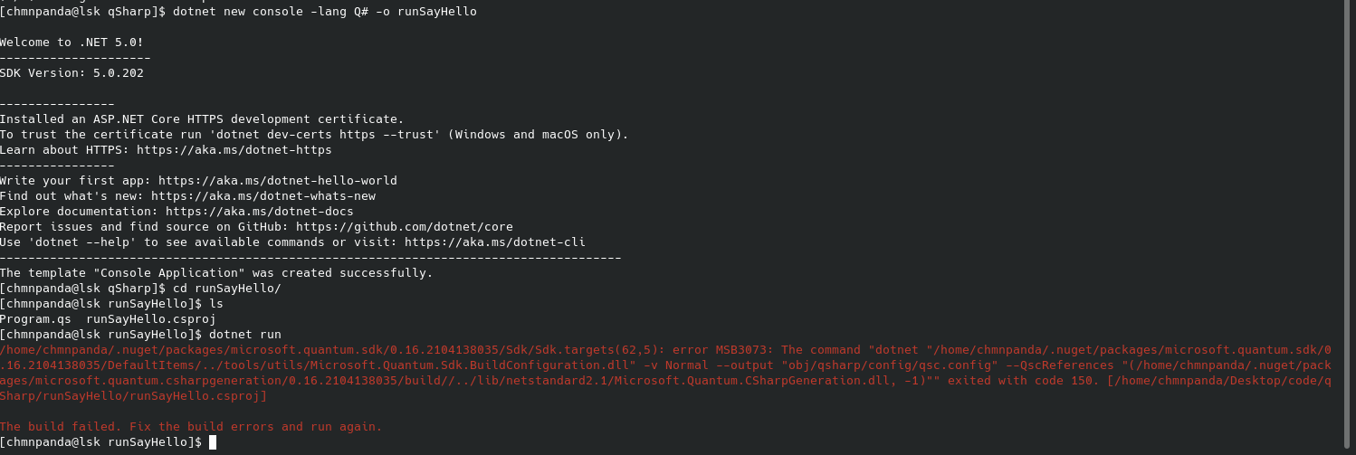 Error cannot run the hello world template · Issue #1023 · microsoft ...