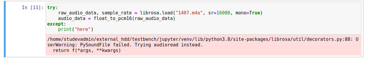 Supress "PySoundFile failed. Trying audioread instead." warning · Issue ...