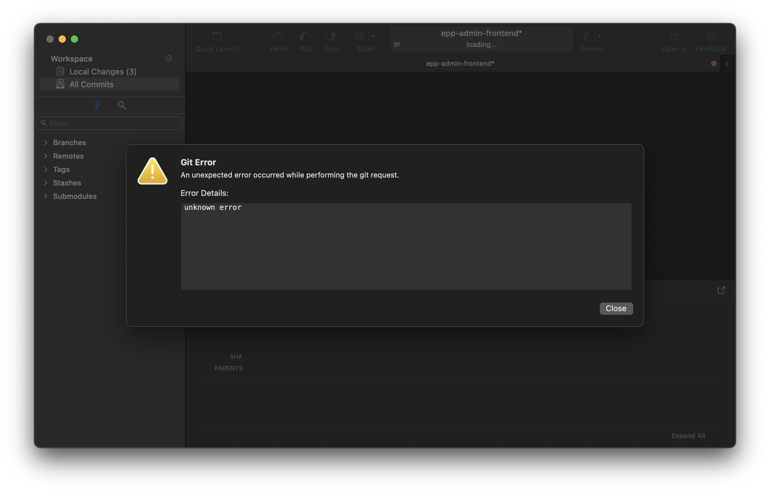 Fetch is not working · Issue #1615 · fork-dev/Tracker · GitHub