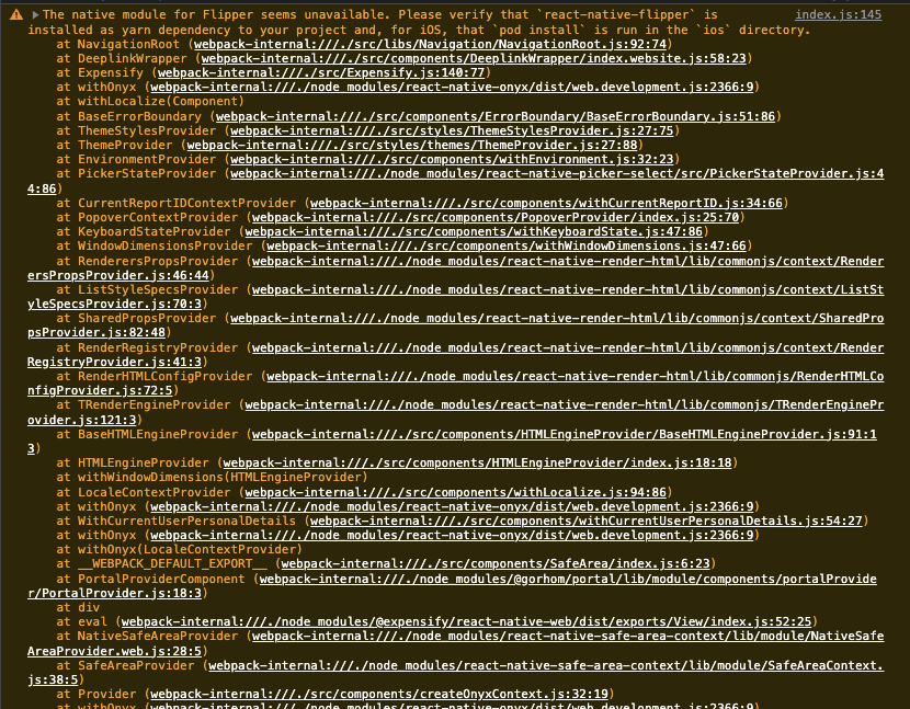 warning: native module for Flipper seems unavailable · Issue #26988 ...