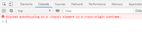 Blocked autofocusing on a element in a cross-origin subframe. · Issue ...