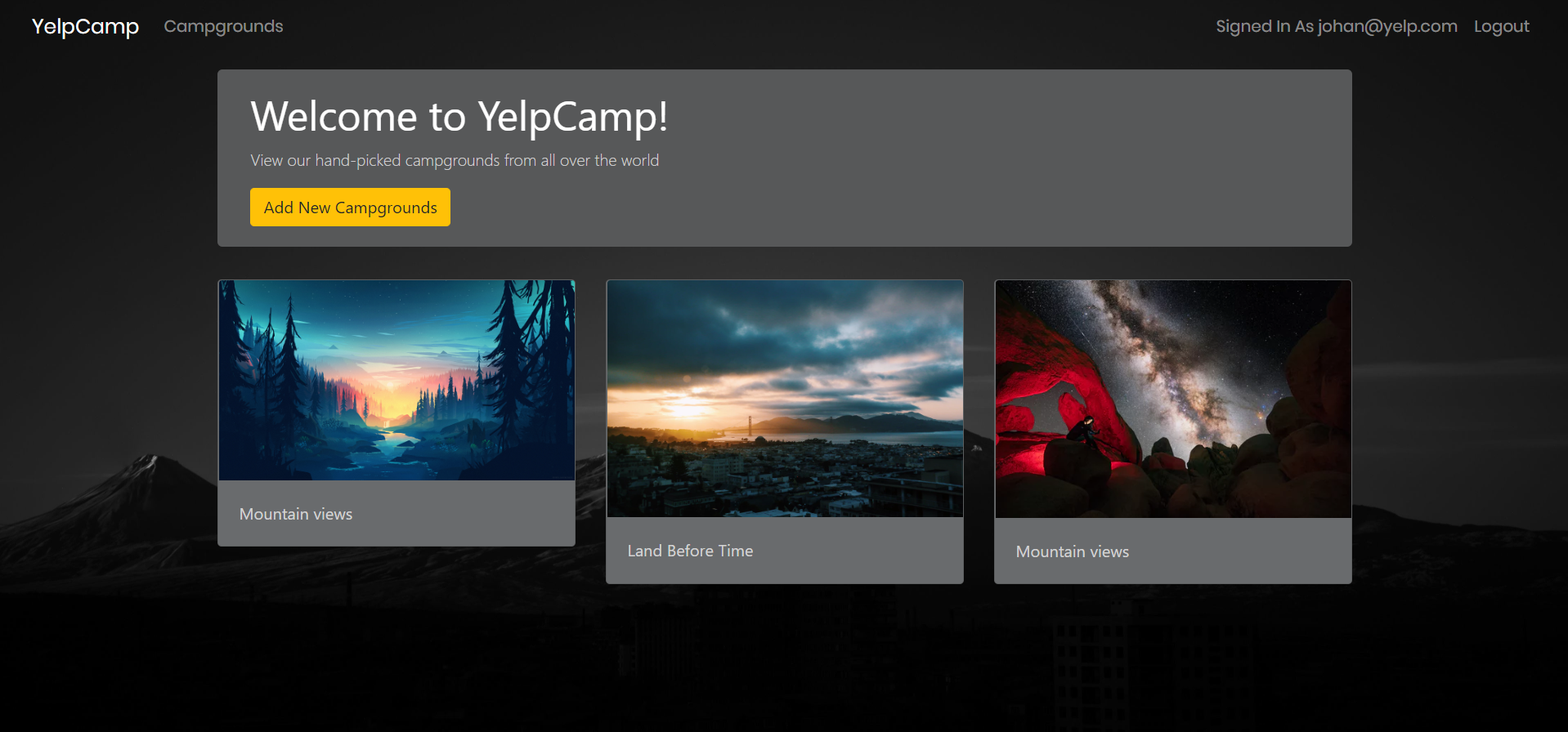 GitHub - johan-ps/YelpCamp: An interactive application to view "hand ...