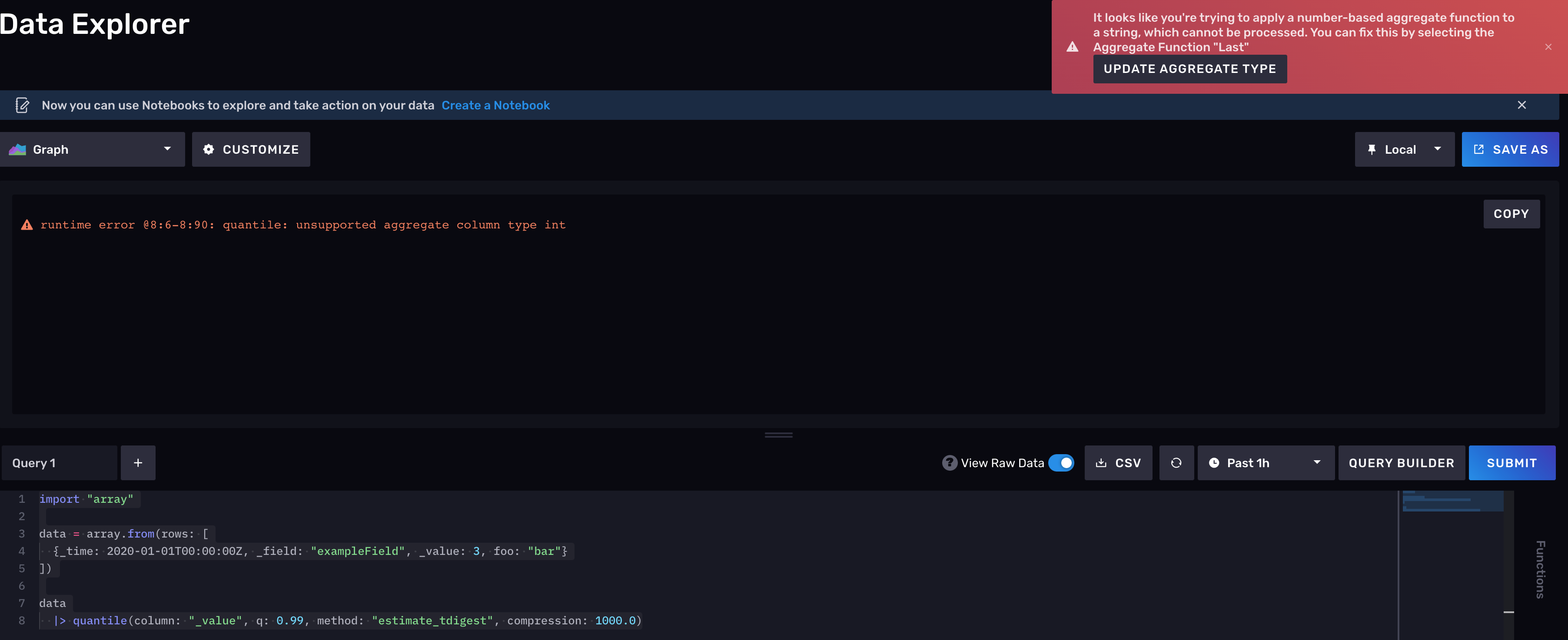 Bug: Helper error message mentions string being used even though int is ...