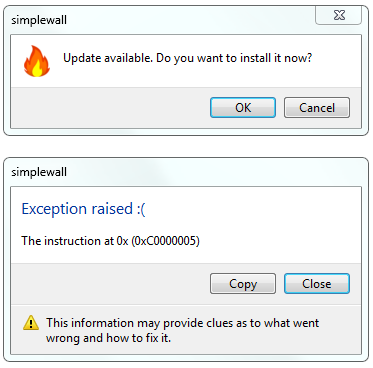 Can't install update (OK button doesn't do anything) · Issue #1110 ...