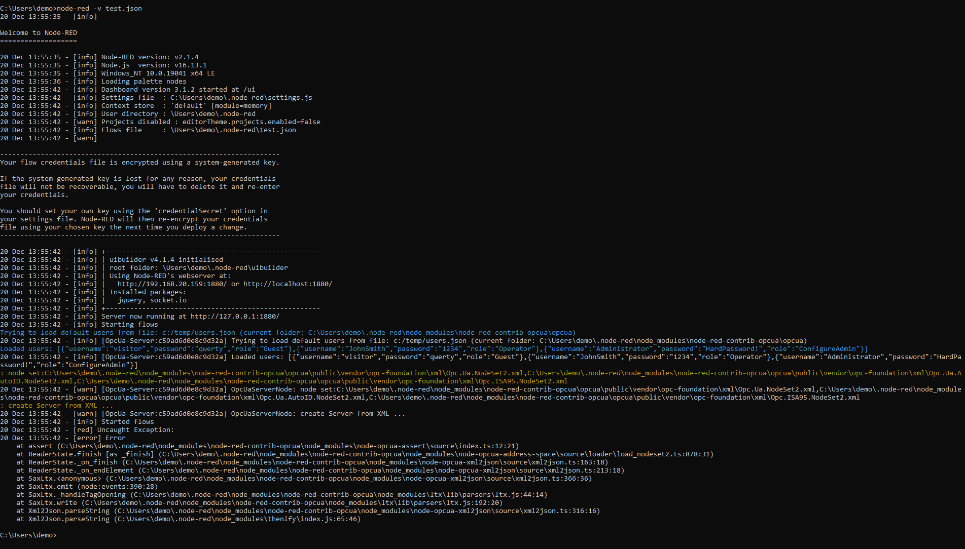 Uncaught Exception - OpcUa-Server node · Issue #368 · mikakaraila/node ...