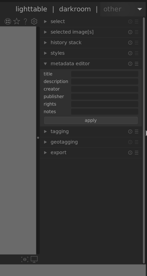 Entering long strings in the metadata editor expands the entire right ...